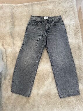 La Ligne Marilyn Mid-rise Barrel Grey Denim Jeans - size 27